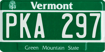 VT license plate PKA297