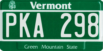 VT license plate PKA298