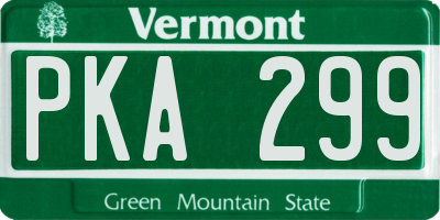 VT license plate PKA299