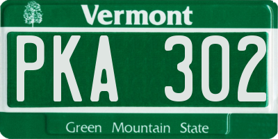 VT license plate PKA302