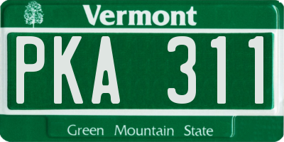 VT license plate PKA311