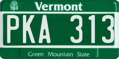 VT license plate PKA313