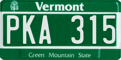 VT license plate PKA315