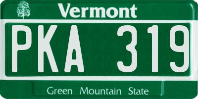 VT license plate PKA319