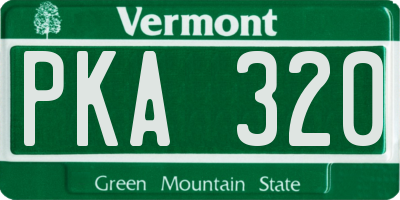 VT license plate PKA320
