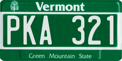 VT license plate PKA321
