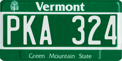 VT license plate PKA324