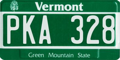 VT license plate PKA328
