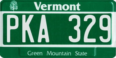 VT license plate PKA329