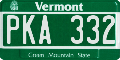 VT license plate PKA332