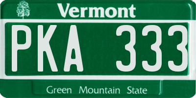 VT license plate PKA333