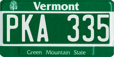 VT license plate PKA335