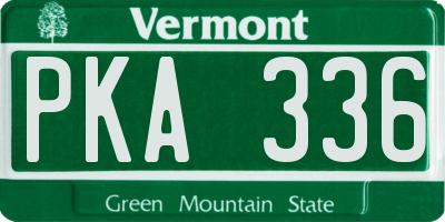 VT license plate PKA336