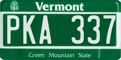 VT license plate PKA337