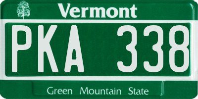 VT license plate PKA338