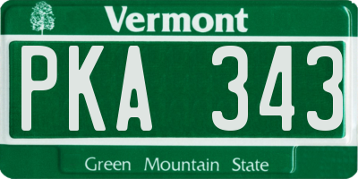 VT license plate PKA343