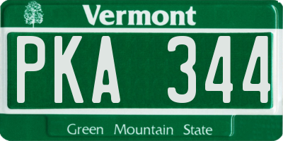 VT license plate PKA344