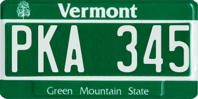 VT license plate PKA345