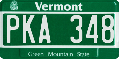 VT license plate PKA348