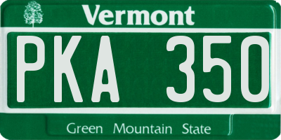 VT license plate PKA350
