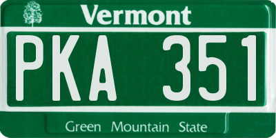 VT license plate PKA351