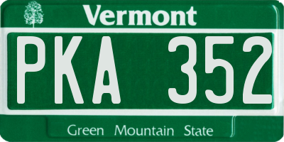 VT license plate PKA352