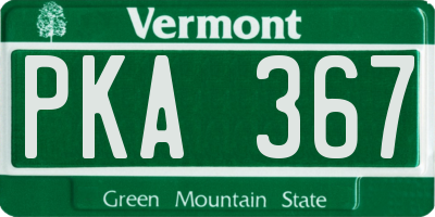 VT license plate PKA367