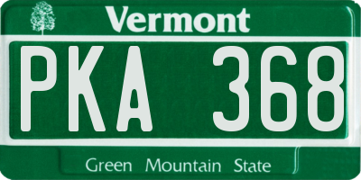 VT license plate PKA368