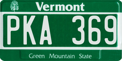 VT license plate PKA369