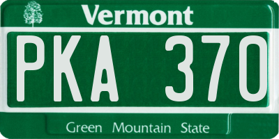 VT license plate PKA370