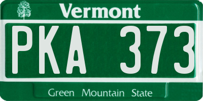 VT license plate PKA373