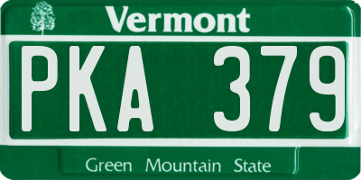 VT license plate PKA379