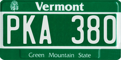VT license plate PKA380