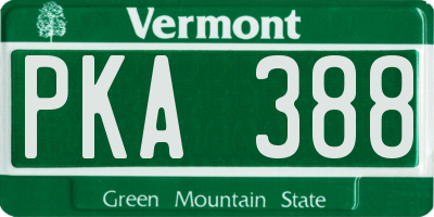 VT license plate PKA388
