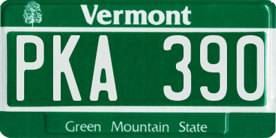 VT license plate PKA390