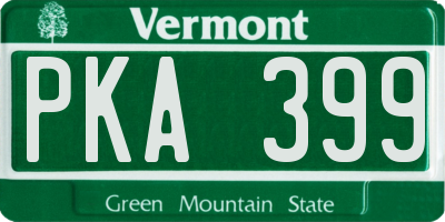 VT license plate PKA399