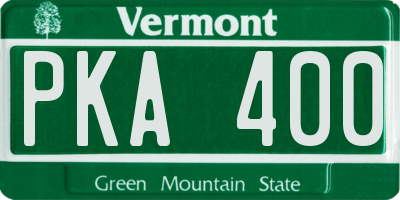 VT license plate PKA400