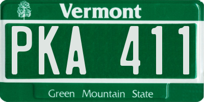 VT license plate PKA411