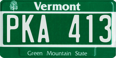 VT license plate PKA413