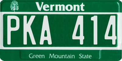 VT license plate PKA414