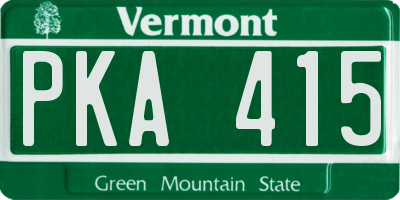 VT license plate PKA415