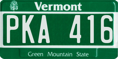VT license plate PKA416