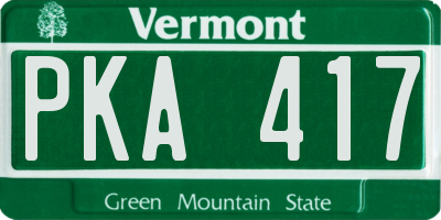 VT license plate PKA417