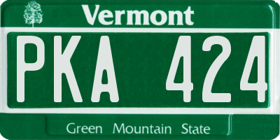 VT license plate PKA424