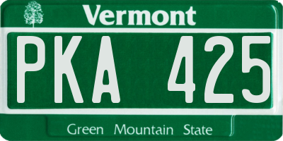 VT license plate PKA425