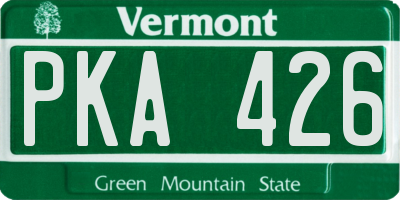 VT license plate PKA426