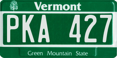 VT license plate PKA427