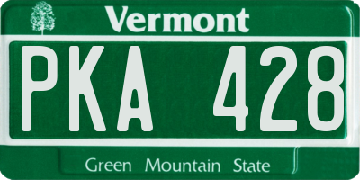 VT license plate PKA428