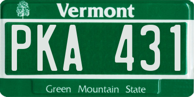 VT license plate PKA431