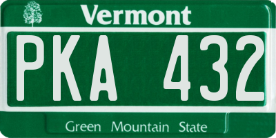 VT license plate PKA432